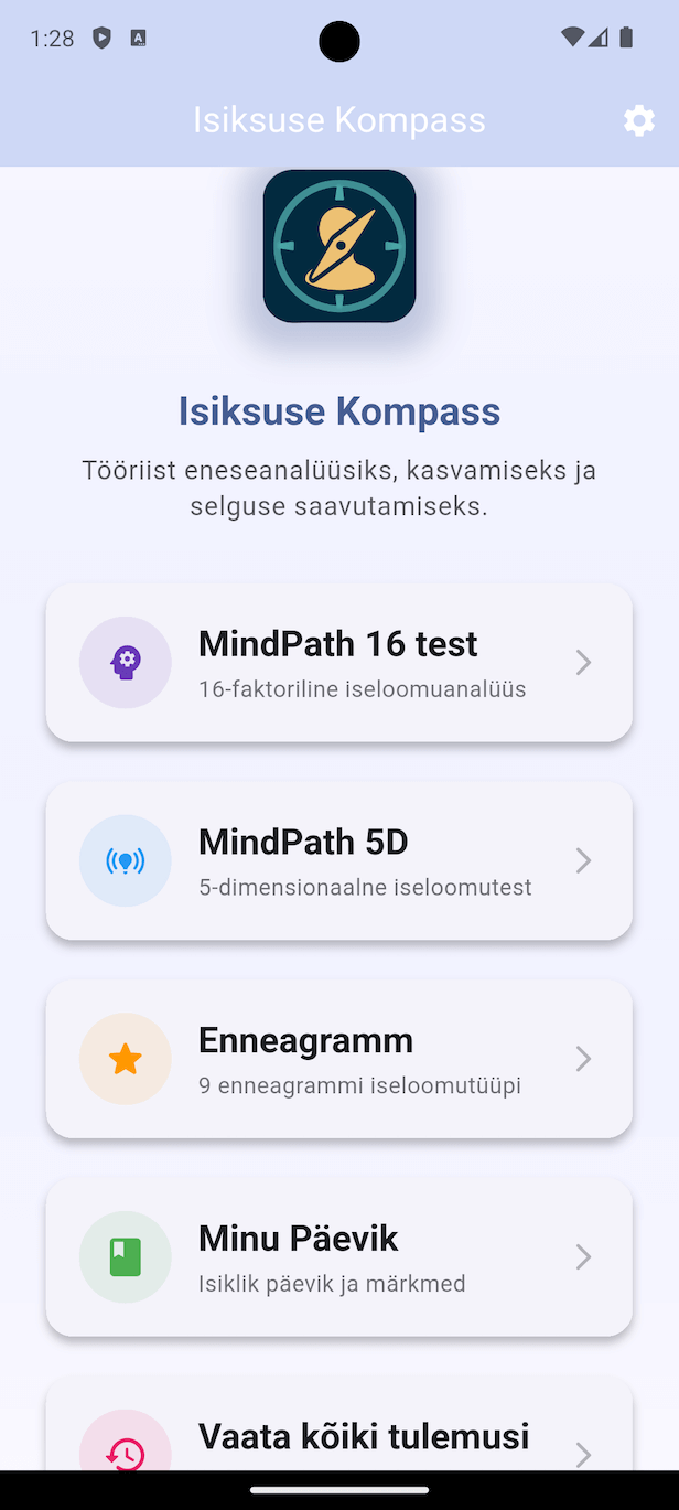 Isiksuse Kompass - Avaleht kolme testi ja päevikuga: MindPath 16, MindPath 5D, Enneagramm ja Minu Päevik